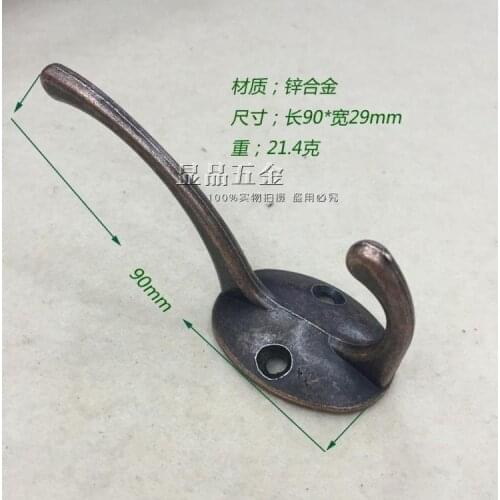 90*29mm Coathook Black clothes hanging hook Single hook Antique Furniture Hardware hook up Furniture Hook wholesale