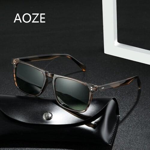 AOZE 2021 Vintage Fashion square Rice nail Sunglasses Men/Women Vintage Brand Designer Square Sun Glasses Shades Female UV400