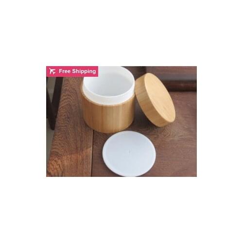 Free shipping high quality 100g 10pcs/lot bamboo cream jar inner PP body care cream jar,bamboo packing bottle