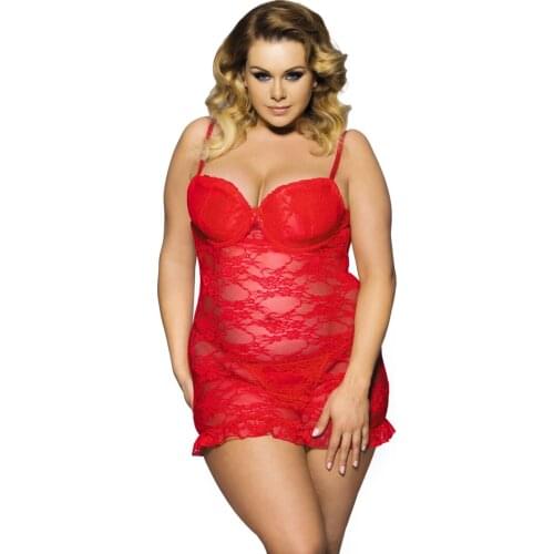 Free shipping sexy plus size body lingerie erotic lace dress sexy lingerie large size hot nightie transparent underwear