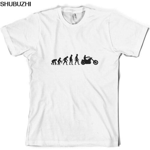 Evolution Of Man Chopper Motorcycle - Mens T-Shirt Bikeer - Rock Print T Shirt Mens Short Sleeve Hot Tops Tshirt Homme