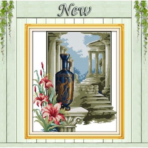European palace Scenery Athens feeling Counted printed on canvas DMC 14CT 11CT DIY Cross Stitch Needlework kits Embroidery Sets