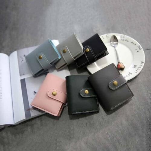 British Style Ladies Students Simple Trend Retro Two Fold Sewing Thread Small Portable Mini Wallet Womens Ladies High Quality