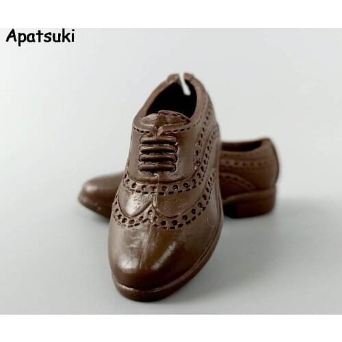 Brown Fashion Doll Shoes For Ken Boy Doll Formal Business Shoes For Barbie Boyfriend Prince Ken Men Doll 1/6 Dolls Accessories