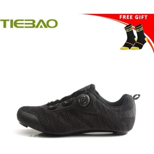 Tiebao Bicycle Road Shoes Men Sapatilha Ciclismo Self-locking Breathable Ultra-light Cycling Sneakers SPD-SL Riding Bike Shoes