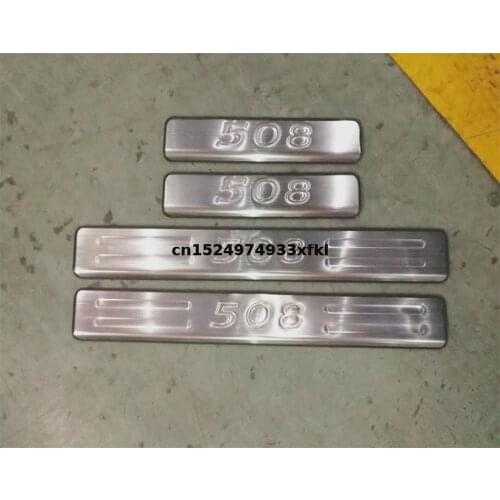 For Peugeot 508 2011-2017 4pcs/set High-quality stainless steel Door Sill Cover Welcome Pedal Trim Car-styling Accessories