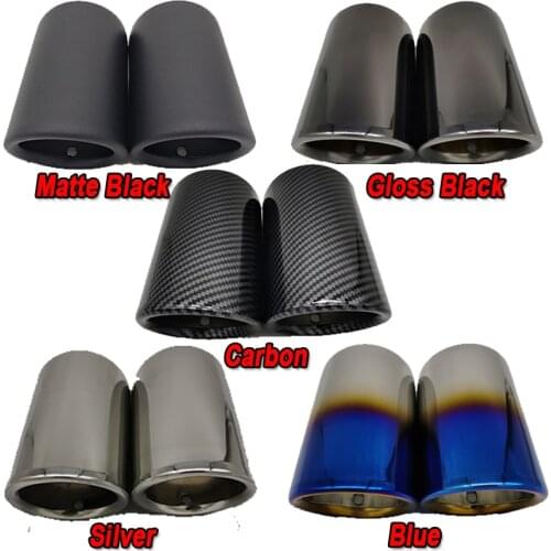 For Skoda Octavia A7 A5 Superb Yeti 1.4T 1.6T TSI Car Exhaust Pipe Muffler Tip Cover Car-Styling Accessories Silver Black Carbon