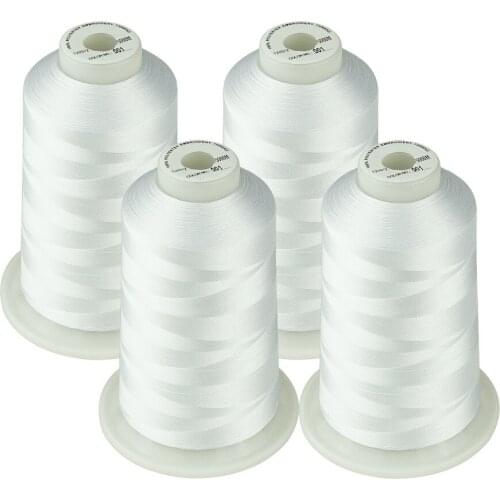 Simthread 40wt Machine Embroidery threads 5500 Yds each 4 Huge Spools Colors set Polyester thread for Most Home sewing machine