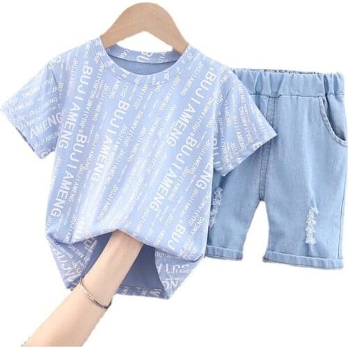 New Summer Baby Boys Clothes Girls Letter T-Shirt Shorts 2Pcs/Sets Infant Sport Casual Costume Children Clothing Kids Tracksuits