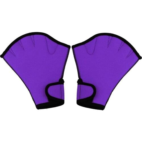 1 Pair Swimming Gloves Aquatic Fitness Water Resistance Aqua Fit Paddle Training Fingerless Gloves HA