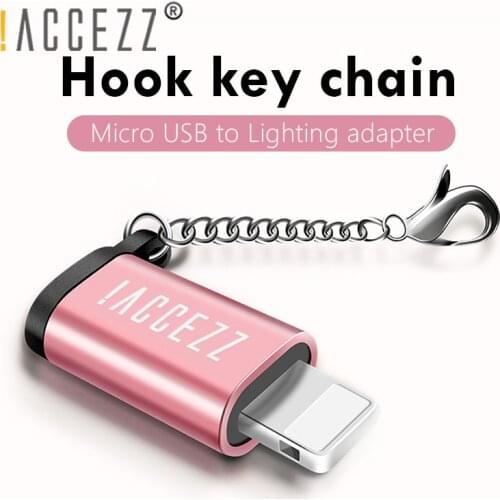 !ACCEZZ Micro USB To Lighting OTG Adapter For iphone X 6S 7 8 Plus Sync Data Charging Converter Key Chain For ipad Mini Adapters