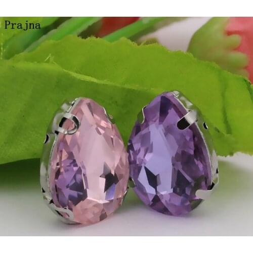 Prajna 30 Colors Glass Crystal sew on rhinestones with Gold claw Diy wedding dress decoration rhinestone wholesale jewelry