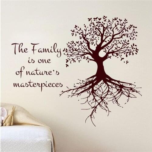 The Family Is One Of NatureS Masterpieces Wall Sticker Tree Home Decor Living Room Art Murals Wall Decals Decoration