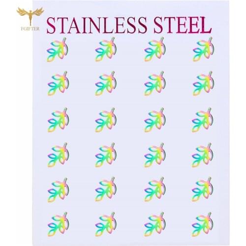 Hollow Leaf Colorful Earring Metal Ear Piercing Stud Womens Earrings Best Gifts for Girls Stainless Steel Jewelry Wholesale