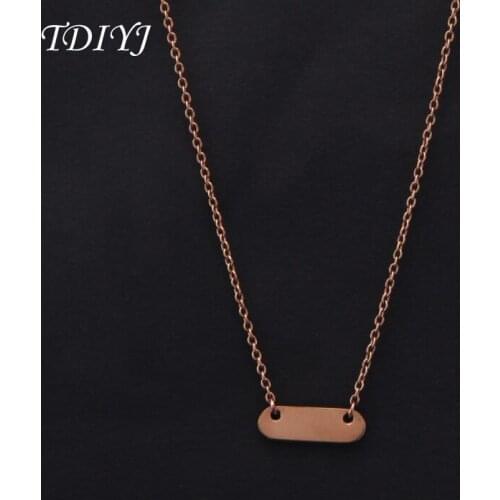 TDIYJ Jewelry Laser Engraved Bar Necklace For Women Jewelry