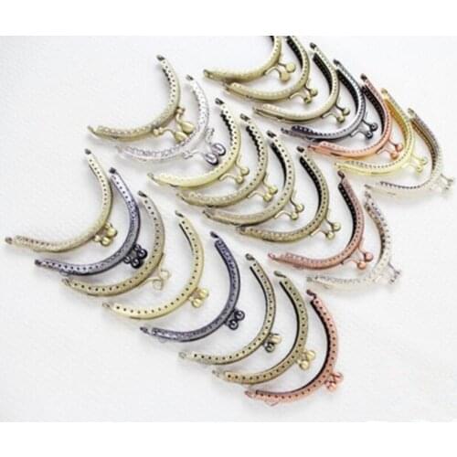 Frame clasp with paper mould 8.5cm Bronze silver Flower Metal Frame Kiss Clasp Lock Handle Purse Bag Parts Accessories
