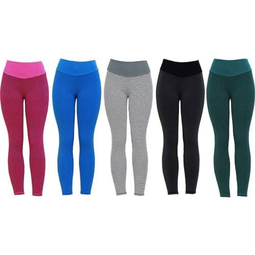 Womens Textured High-Waist Yoga Pants Leggings Slimming Tights Activewear