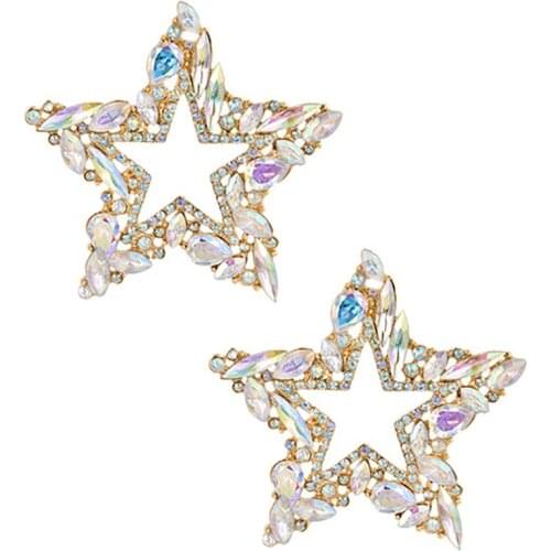 ZHINI New Charming Color Matching Rhinestone Big Earrings for Women Exaggerated Punk Heart Dangle Earring Jewelry 2021 brincos