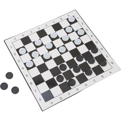 1 Set Checker Durable Folded Plastic Collapsible Draughts Checkers Chess Checkers Set For Kids Children Adults