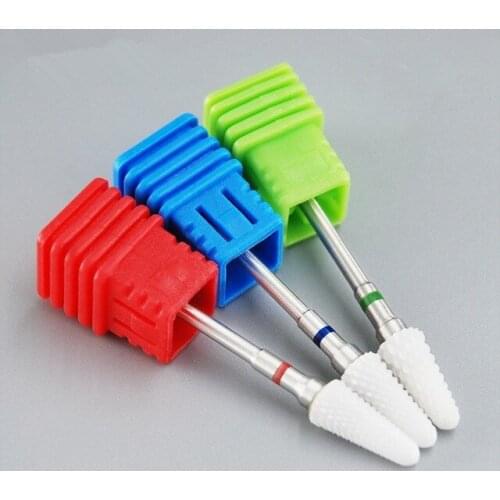 1PC Ceramic Nail Art Drill Bit Umbrella Shape Nail Art Grinding Stone Head for Electric Manicure Drill Machine File Tool