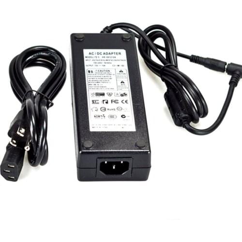 10pcs 120W AC 100V-240V Converter Adapter DC 12V 10A Power Supply with Power Cord Cable Plug AC/DC Adapter led transformer