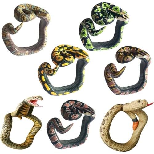 2PCS Fake Snake Novelty Toys Simulation Snake Bracelet Scary Rattlesnake Cobra Horror Funny Birthday Party Toy Joke Prank Gifts