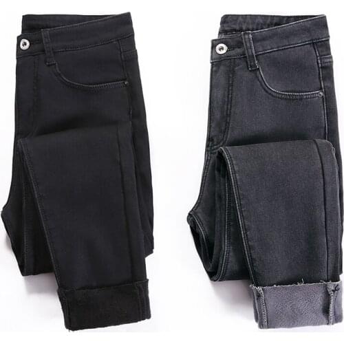 2020 Autumn tretch Skinny Soft Womens Jeans High Waist PatchWork Trousers Mujer Plus Size Elastic Slim Pencil Pants
