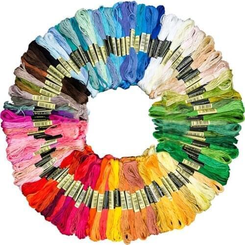 24/100/50 Multicolor Cross Stitch Threads Cotton Sewing Skeins Embroidery Thread Floss Skein Kit DIY Sewing Tool