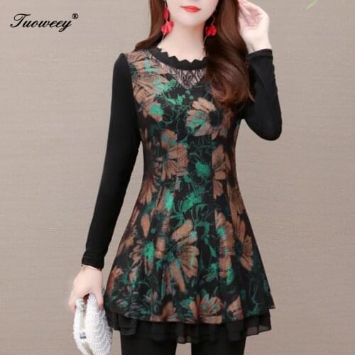 4XL plus size Autumn spring style Shirt 2020 New hollow out wear Vintage blouses Soft Ruffles patchwork long Sleeve Shirt Top