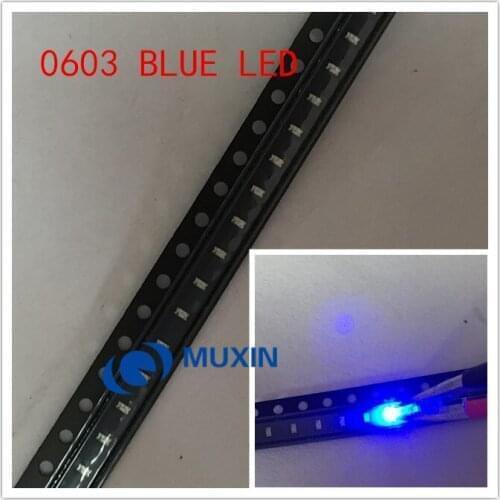 500pcs Small BLUE lamp beads 0603 SMD LED 0603 BLUE Light-emitting diodes Free Shipping