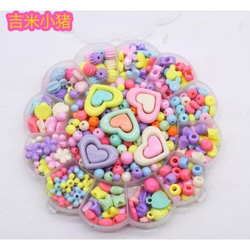 Acrylic Beads Toys For children DIY Bracelet Girl Gift Handmade Round Square Colorful for Waving Necklace Lacing Toy Wholesale