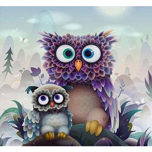 Diy Diamond Painting OwlDiamond Embroidery Cross Stitch Rhinestone Diamond Mosaic Decoration Full Square Dirll Owl Animal Resin