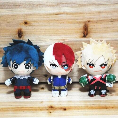 13cm Anime My Hero Academia Stuffed Plush Toys Midoriya Izuku Bakugou Katsuki Cartoon Figurine Soft Doll Kids Gifts Toys