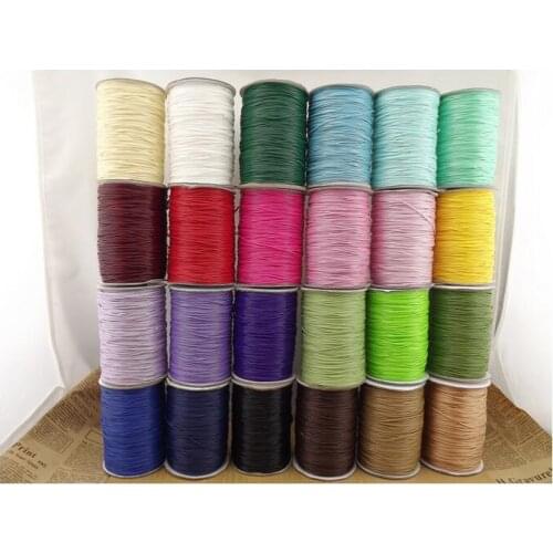 Free Shipping 200 Yard (180M) 1mm Korea Waxed Cotton Cords Jewelry Beading Cord Waxed Rope Fit For Bracelet Jewelry String