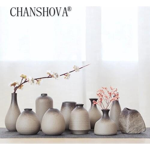 CHANSHOVA China pottery small vase retro flower floral ceramic decorative container vase modern home decoration H307