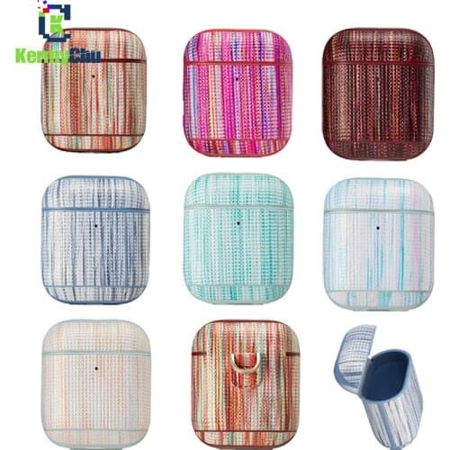 Genuine Leather Painted Case For Apple AirPods 2 PC Earphone Charging Box Bag with Buckle Hook Headphone Cover For AirPods2