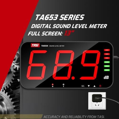 TA653A Digital Sound Level Meter Large Screen Display Noise dB Meter Wall Hanging Type audio meter 32x17cm Bar School Hospital