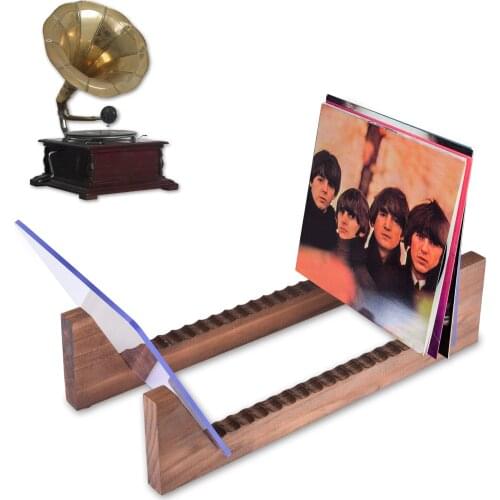 Vinyl Record Storage Holder Pine Wood Record CD Display Stand For Music Lovers Holds Up To 25 Albums Home Desk Decoration Crafts
