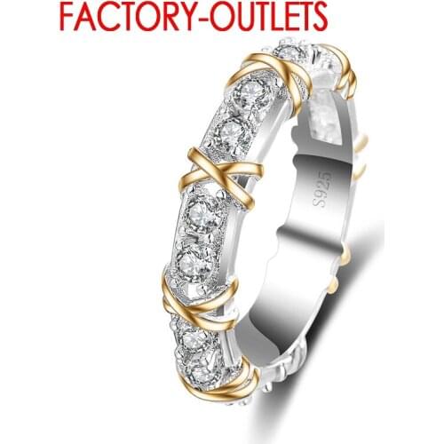 New Fashion Jewelry 925 Sterling Silver Ring Bridal Set Classic Style CZ Cubic Zirconia Women Girls Anniversary Engagement