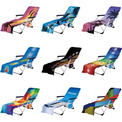 Colorful Microfiber Sun Lounge Chair Beach Cover Towel Holiday Garden Swimming Pool Bath Towel for Lazy Chairs