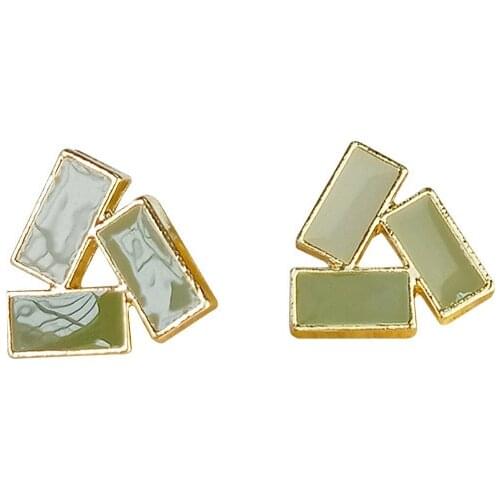 New Earrings Fashion Jewelry Color Contrast Geometric Triangle Retro Small Earrings Wholesale Earrings For Women Earrings