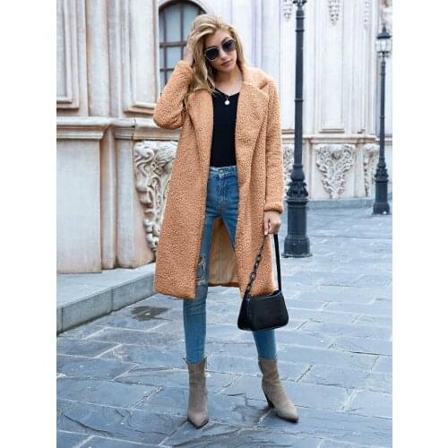 Simples ocasional Agasalhos Coat Woman Faux Fur Coat Warm Ladies Fur Teddy Jacket Female Plush Teddy Coat Plus Size Outwear