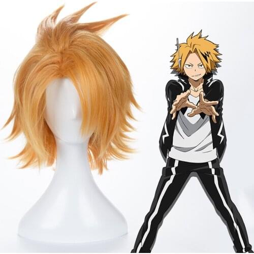 My Hero Academia Cosplay Wig Denki Kaminari Wig Heat Resistant Synthetic Anime Cosplay Wig Halloween Party Boku no Hero Academia