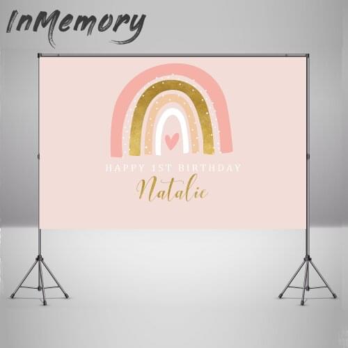 Girl Princess Rainbow Birthday Backdrop for Photography Newborn Baby Shower Portrait Background for Photo Studio Photocall