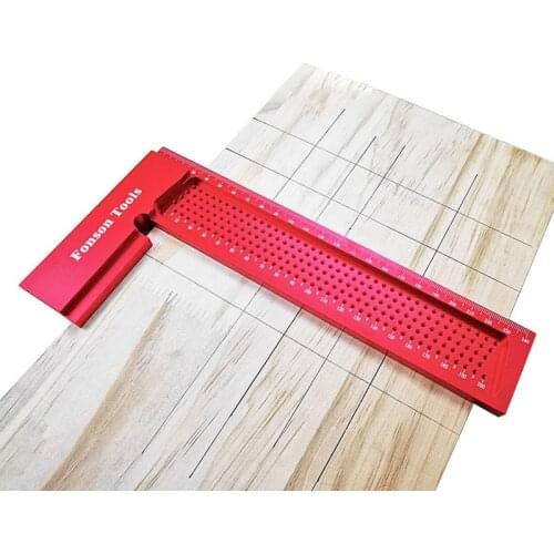 Precision Scriber T-Rule Metric/Inch T-Square Positioning Scribing Gauge Crossed-Out LineDrawing Mark Measuring Woodworking Tool