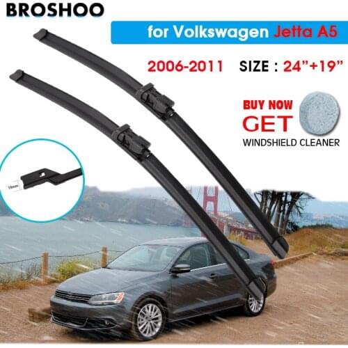 Car Wiper Blade For Volkswagen Jetta A5 24"+19" 2006-2011 Windscreen Windshield Wipers Blades Window Wash Fit Push Button Arm