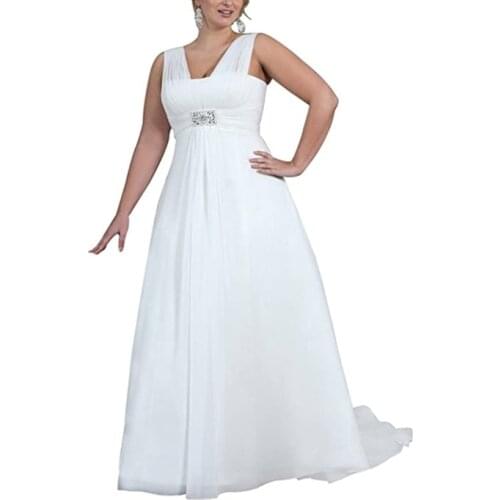 Vestido de Noiva Plus Size Wedding Dress Chiffon Strap Wedding Gowns for Pregnant Women Custom Made Bride Dresses 2020