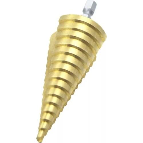 3PCS HSS Titanium Coated Step Drill Bit High Speed Steel 4-32mm Metal Wood Hole Cutter Cone Drilling Tool