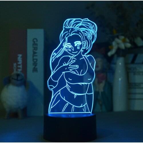 3d LED Light Anime My Hero Academia Momo Yaoyorozu Figure for Home Room Decor Kids Children Birthday Gift Boku no Hero Academia