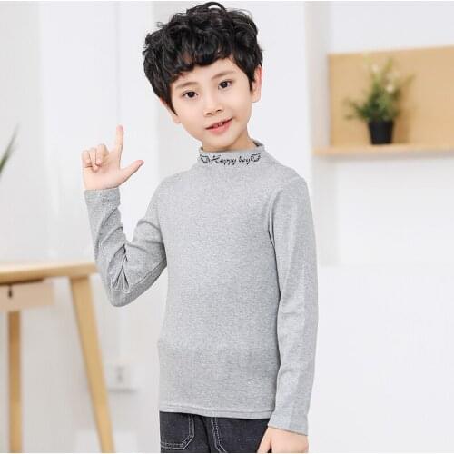 Boys Sweatshirts for Autumn Spring Winter High Collar Fashion Children Tops Tees Long Sleeve Stretch Fabric Flexible Kids Shirts
